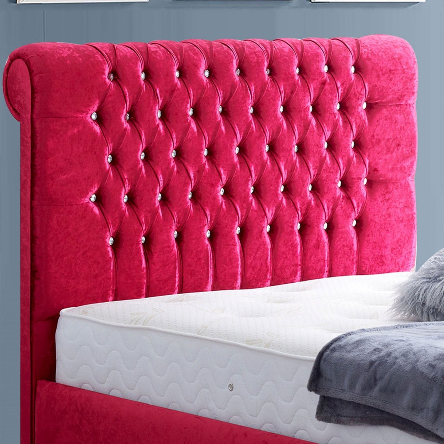 Funkybedz - Sleigh Chesterfield Storage Bed