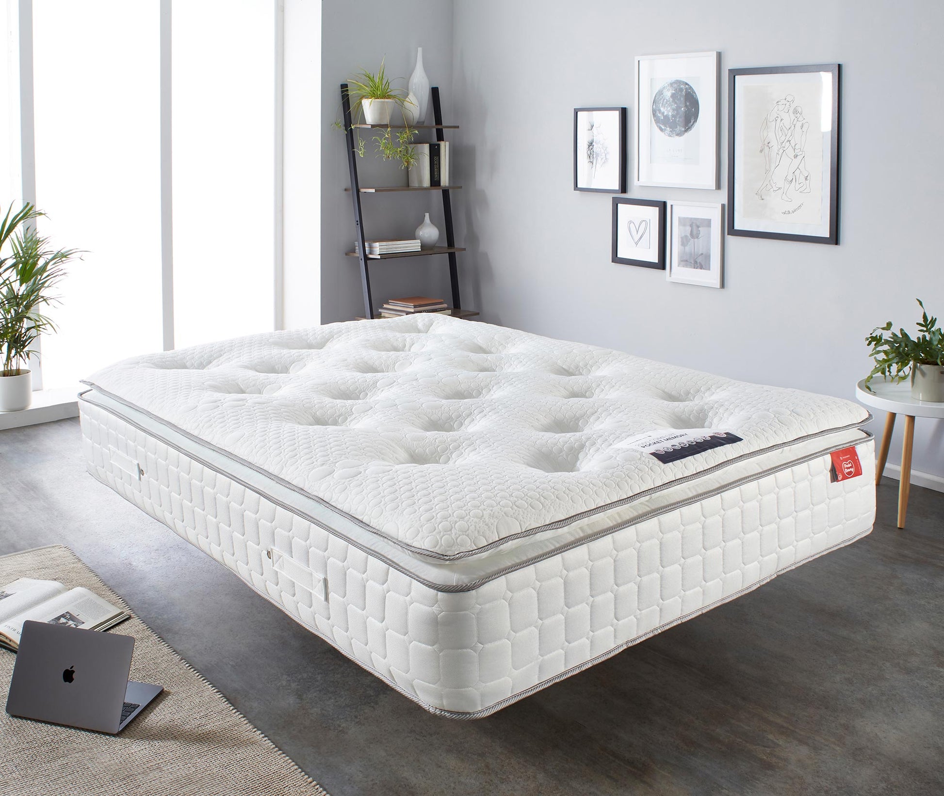 Funkybedz - 1000 Luxury Pocket Sprung with Pillow Top Mattress