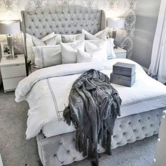 Funkybedz - Burlington Wing Upholstered Bed Frame
