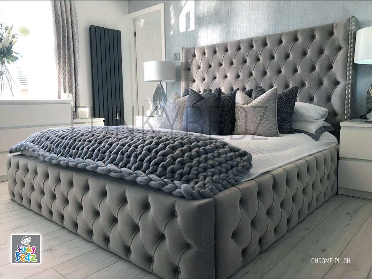 Funkybedz - Isabella Wing Upholstered Bed Frame