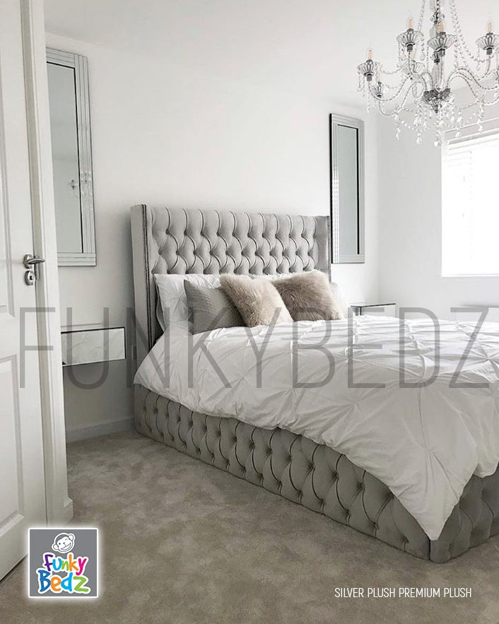 Funkybedz - Isabella Wing Upholstered Bed Frame