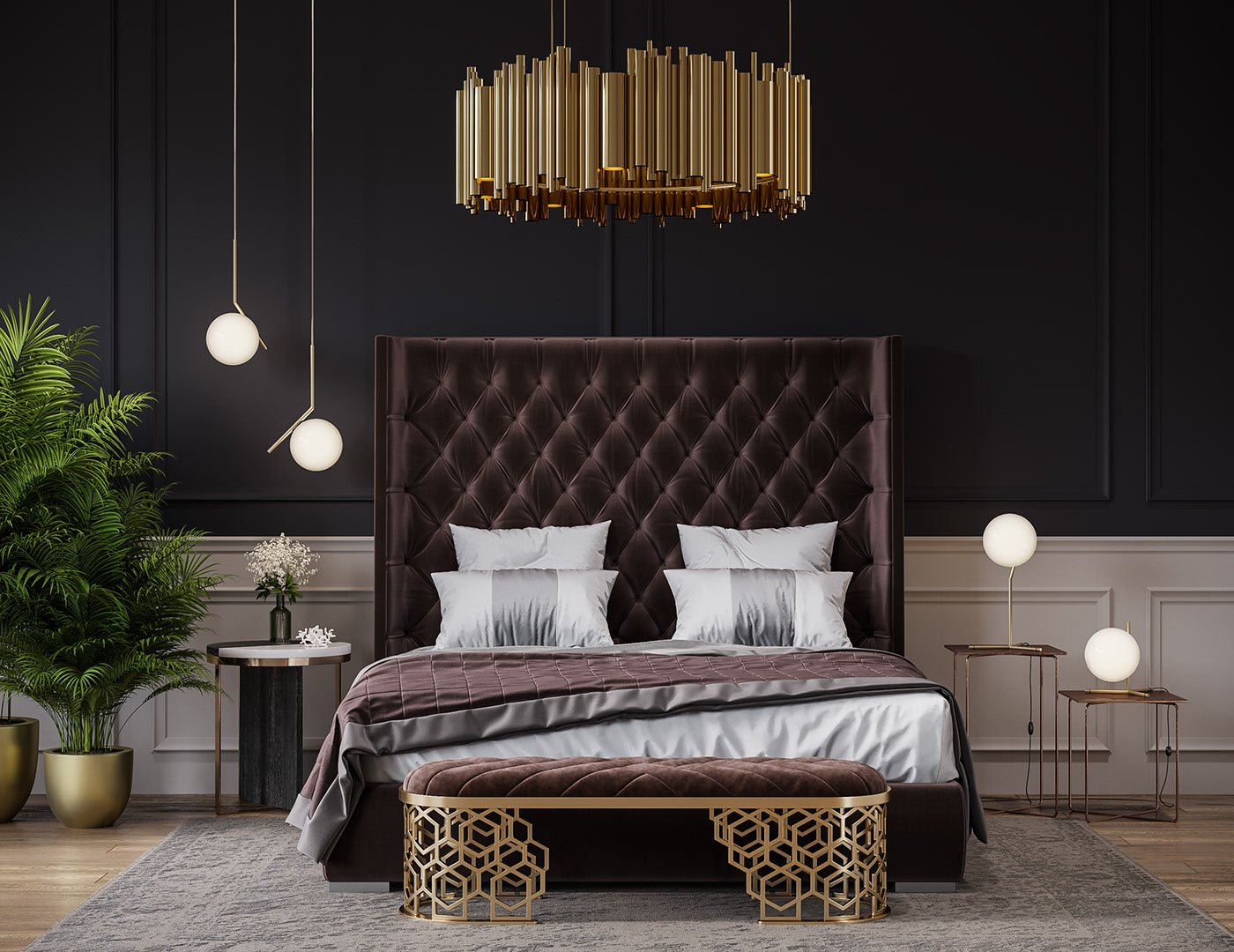 Funkybedz - Isabella Wing Upholstered Bed Frame