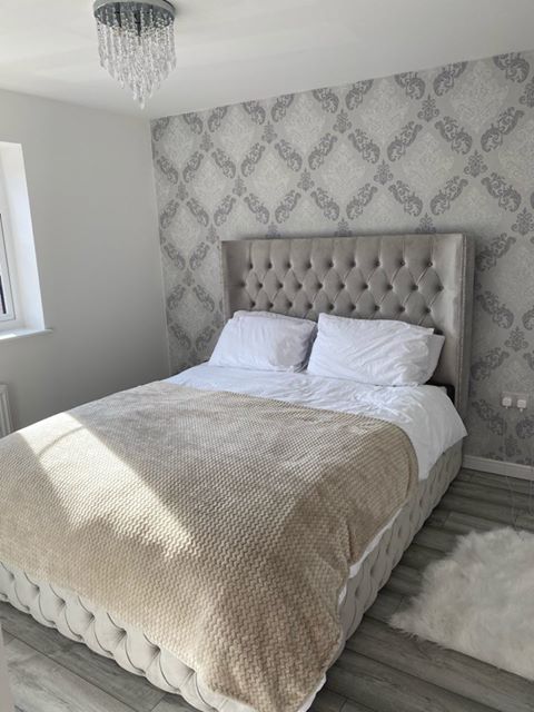Funkybedz - Isabella Wing Upholstered Bed Frame