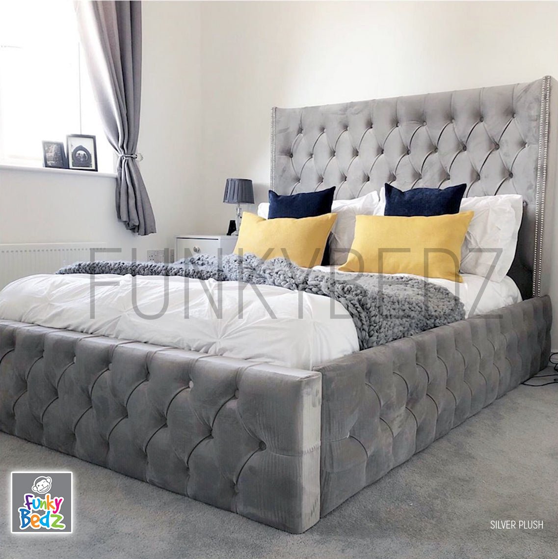 Funkybedz - Isabella Wing Upholstered Bed Frame