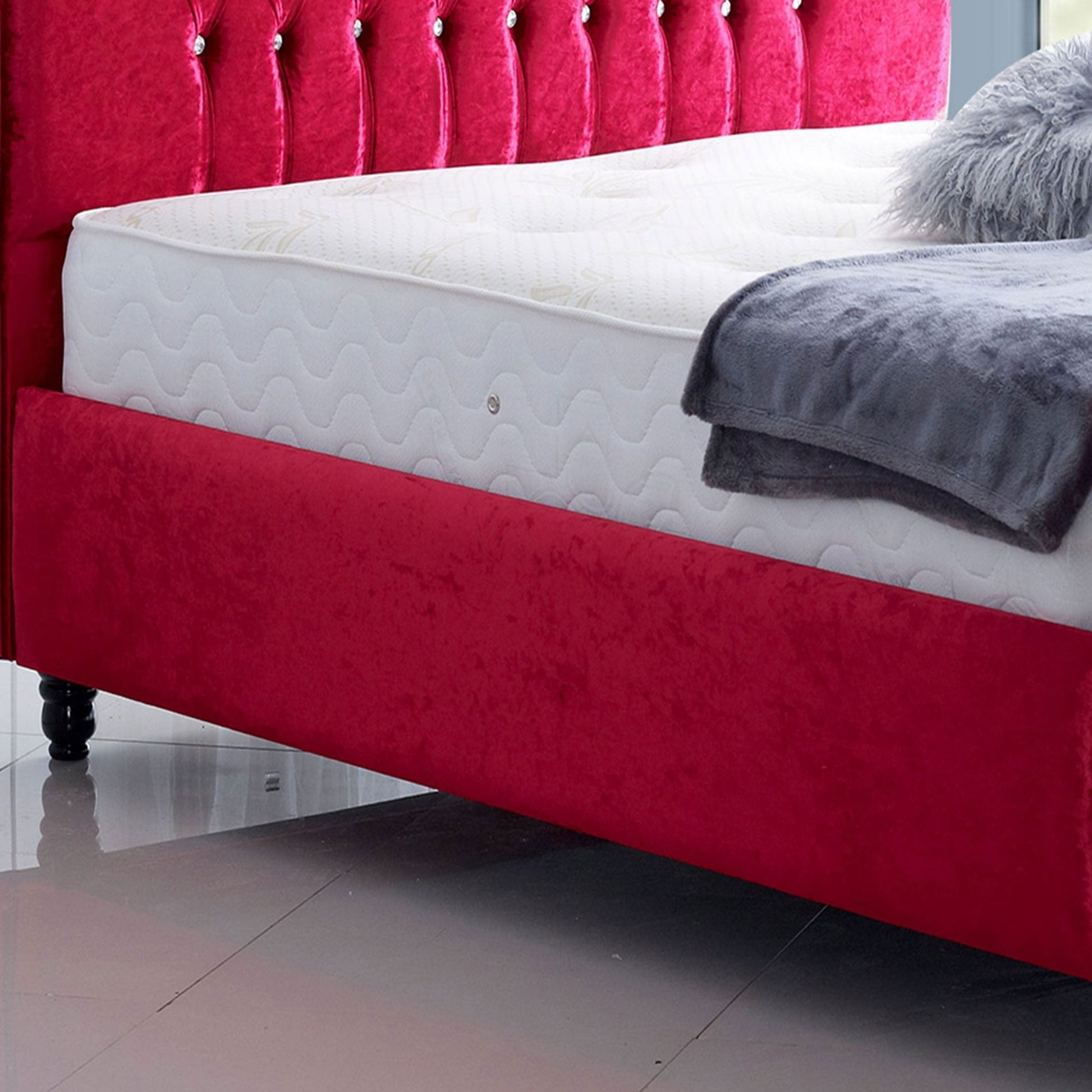 Funkybedz - Sleigh Chesterfield Storage Bed
