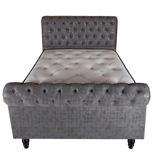 Funkybedz - Windsor Sleigh Chesterfield Upholstered Bed